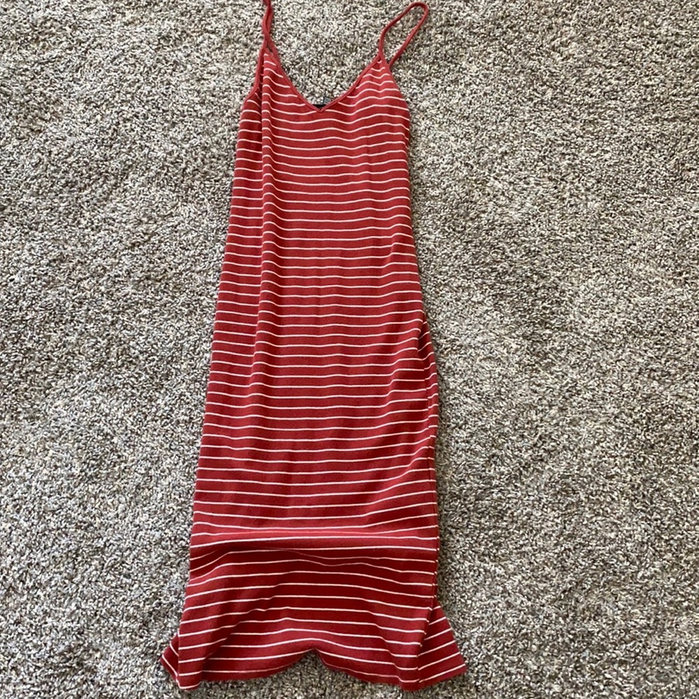 M Forever 21 Burnt Orange White Strip Dress